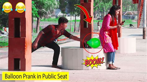 Popping Balloon Blast In Public Seat PRANK Part 3 Update Viral