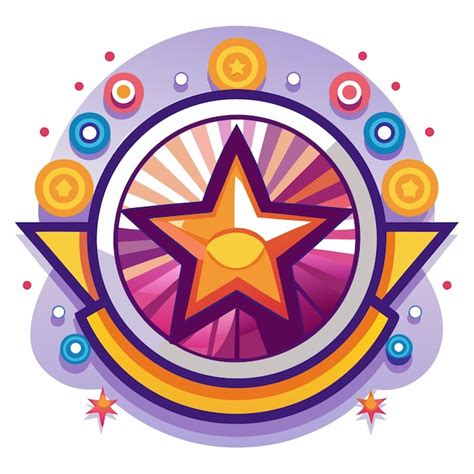 Colorful Star Badge With Geometric Design Premium Ai Generated Vector