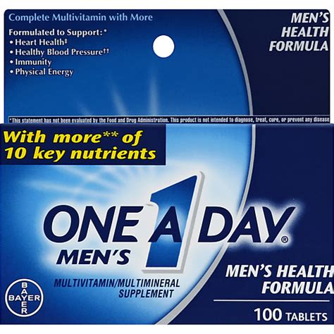 One A Day Mens Health Formula Multivitamin 100 Count Multivitamins