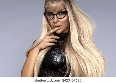 Sexy Blonde Model Glasses Sensually Posing Stock Photo 2422986941 Shutterstock