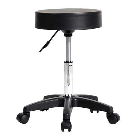 Winado Black Pu Leather Seat Swivel Rolling Stool Adjustable Height