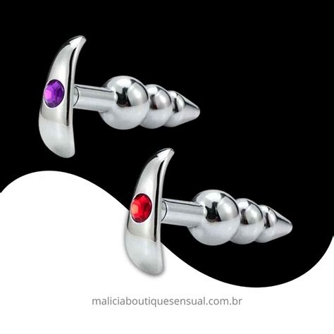 Comprar Plug Anal Escalonado em aço Pedra Malícia Boutique Sensual Apimentando