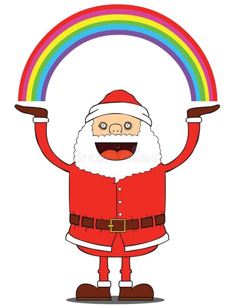 Santa Claus Merry Christmas Gay Pride Regenbogen Stock Abbildung Illustration von gläser