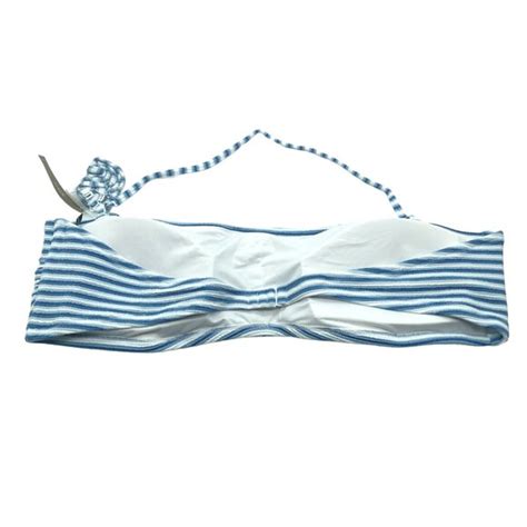 J Crew Swim Jcrew Womens Textured Clean Bandeau Bikini Swim Top