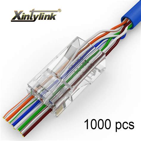 xintylink 1000pcs EZ rj45 connector RJ RG 45 plug cat5 cat5e cat6 ...