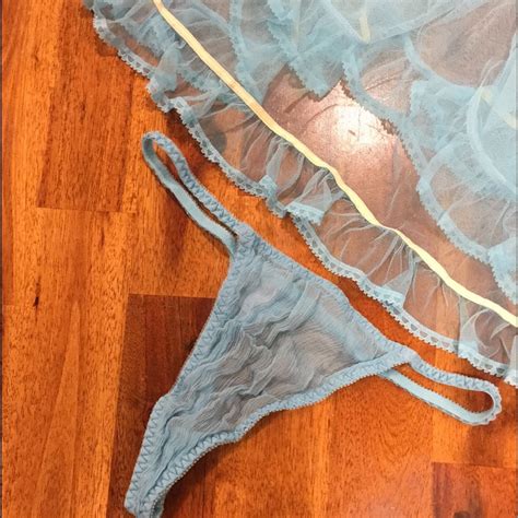 Victoria Secret Turquoise Sheer Lingerie Set Gem