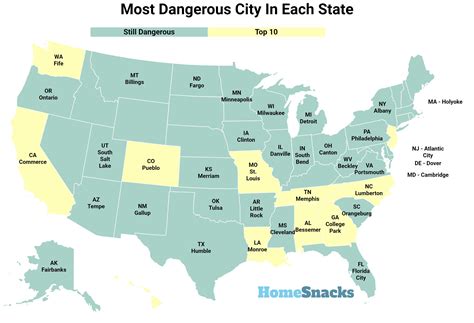 The Most Dangerous City In Each State In The United States [2025