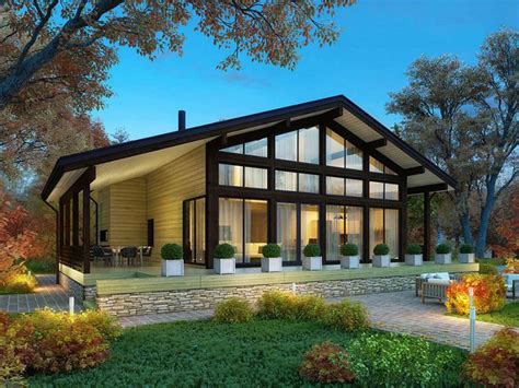 Проекты домов с витражными окнами: Одноэтажные дома с большими ...