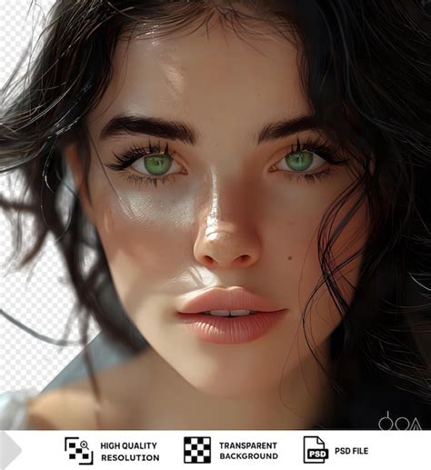 Premium PSD Transparent Background With Isolated Portrait Of The Brunette Woman Featuring Her