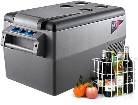 VEVOR 35L Portable Car Refrigerator 37 Quart 12/24V DC &110-240V AC ...