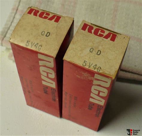 2 RCA Branded 5V4G GZ32 Rectifier Tubes NOS NIB Early 70s Production