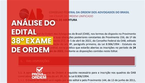 Exame de Ordem 38 da OAB Análise do Edital