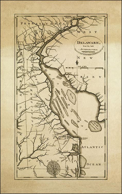 Delaware Vintage Historical Map 1795 Photograph by Carol Japp - Fine ...