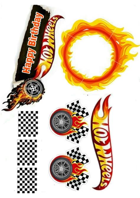 Topper De Bolo Hot Wheels Fa Hot Wheels Cake Hot Wheels Birthday Hot Wheels Themed Birthday
