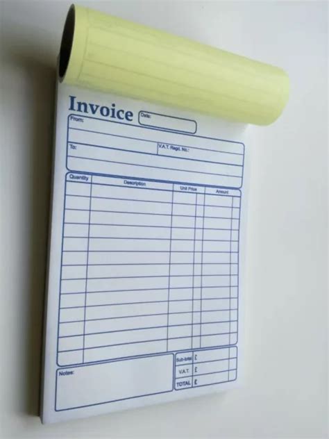 INVOICE RECEIPT BOOK A5 Duplicate Without Number Carbonless NCR Paper