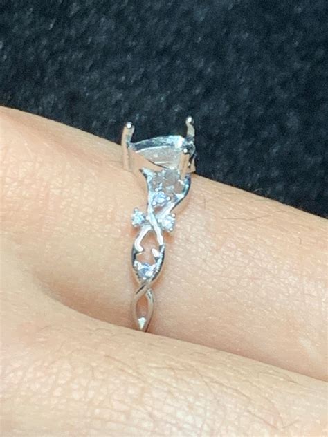 Silver Ring Empty Setting Diy Blank Jewelry Setting Sterling Etsy