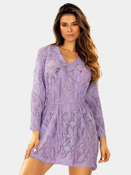 Liliowa Koronkowa Sukienka Na Bikini F A Sklep Feba