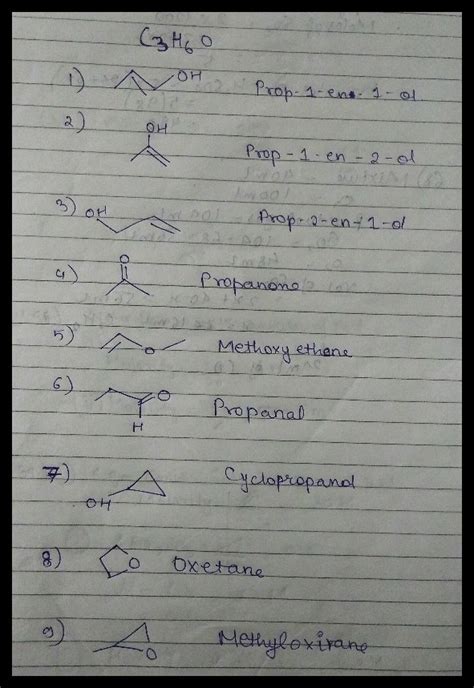 Draw all the possible structural isomers of the compound with the ...