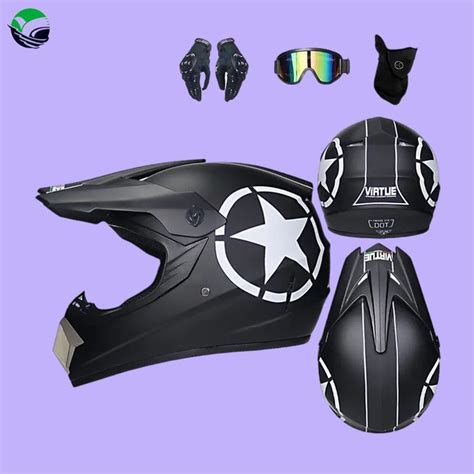 Мотошлем JIUYI Шлем для мотокросса отправить 3 подарка черный матовый ...