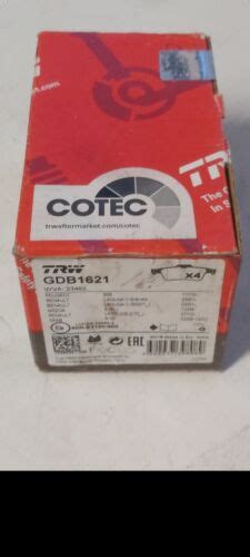 TRW GDB1621 Rear Brake Pad Set fits Vauxhall Vectra C Volvo V50 S40 ...