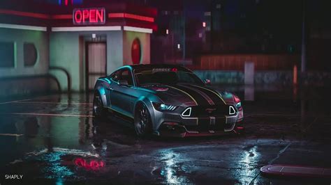 Mustang Gt At Night Wallpapers Wallpaper Cave