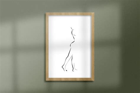 Female Line Art Woman Body Printable Art Naked Girl Etsy