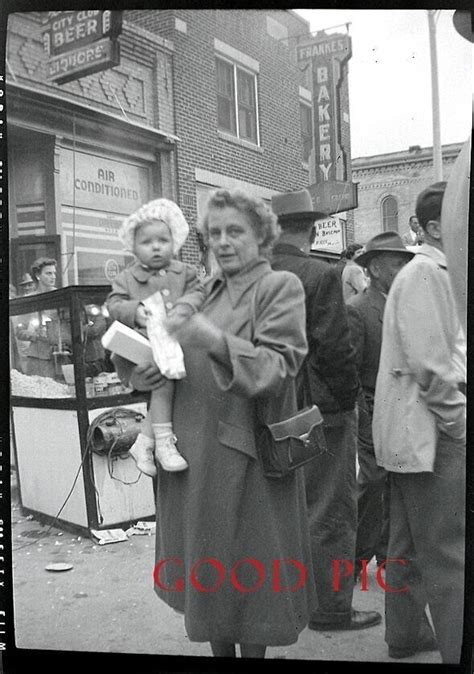 BM5 B Vintage Amateur Photo Negative Woman And Baby By A Store EBay