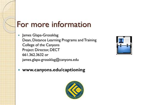 PPT - Distance Education Captioning & Transcription Grant Update (DECT