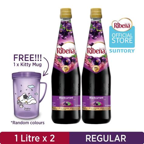 Ribena Concentrate Regular 1l X 2 Free Ribena Kitty Mug Shopee
