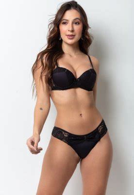 Conjunto Gabi Lingerie Jane Sutiã Bojo Calcinha Renda Sexy Preto Compre Agora Dafiti Brasil