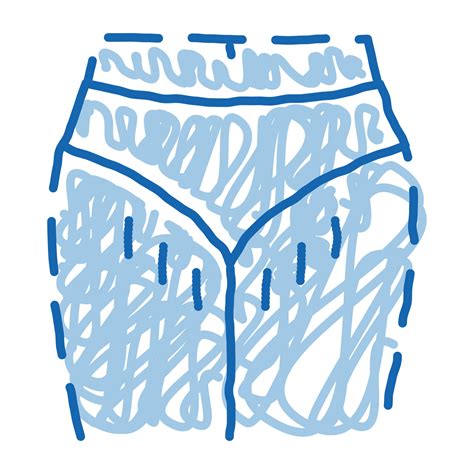 Hairy Bikini Zone Doodle Icon Hand Drawn Illustration Vector