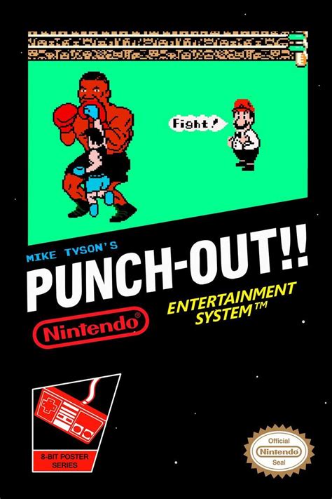 Mike Tyson S Punch Out Bit Art Poster Nintendo Black Etsy Juegos