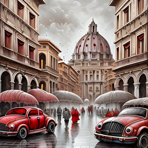 Roma Metropolitan Art Style Bazaar Classical Realism Cityscap