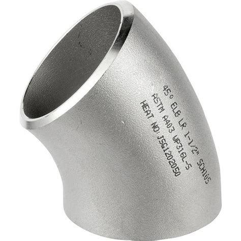 Отвод 45 градусов 3/4" SCH 30 (26,7х2,41) LR (R=1,5D) BW ASME B16.9 ...