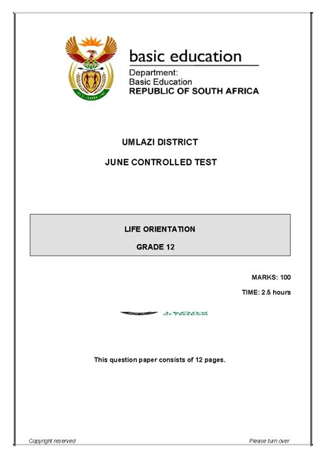 Matric Life Orientation Past Papers 2