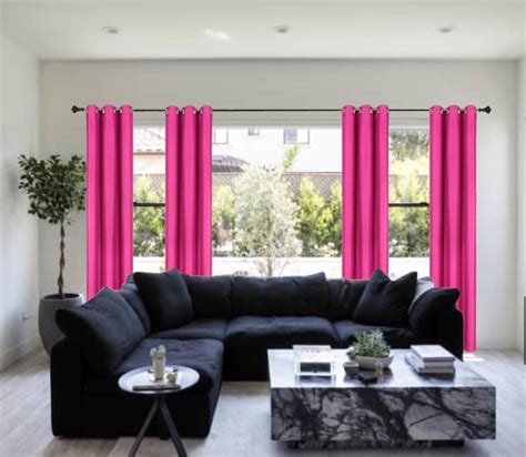 SAMIMPORT 2011 Hot Pink Blackout Kitchen Curtains 37 X 84 In 2 Panels Walmart