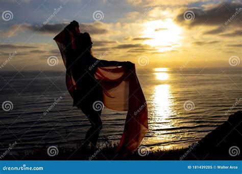 Lovely Brunette Bikini Model Relaxing On The Shoreline At Sunset Stock Image Image Of Bikini