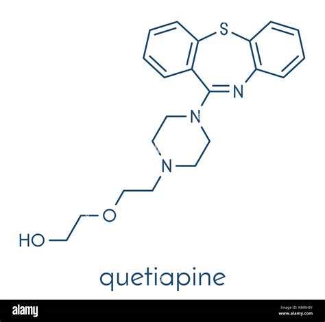 Quetiapine Antipsychotic Drug Molecule Skeletal Formula Stock Vector