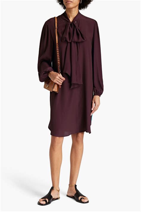 SEE BY CHLOÉ Pussy bow crepe de chine dress THE OUTNET