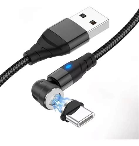 Cable USB tipo C de 2 metros en L 90 grados carga rápida de datos