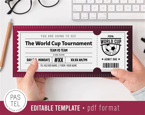 FIFA World Cup Qatar 2022 Ticket Template Custom World Cup - Etsy in 2022 | Fifa world cup ...