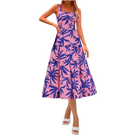 Drses Floral Dresses for Women 2024 Colorful Boho Maxi Sundresses Flowy