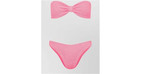 Hunza G Tina Bikini Bandeau Top Brazilian Brief In Pink Lyst