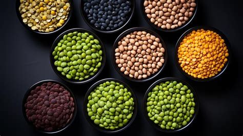 Premium AI Image | different types of beans legumes a set consisting on ...