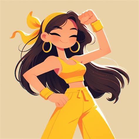 Chica latina de unos años haciendo aeróbico Vector Premium