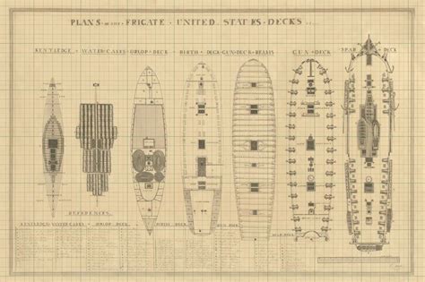 Frigate Deck Plans For Us Warship Blueprint Ship Blueprint Ship