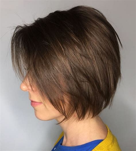 Layered Brown Bob For Fine Hair Bobs For Thin Hair, Short Hair With ...