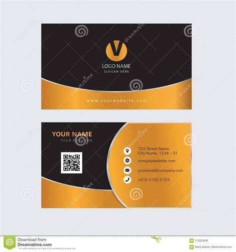 Creative Gold Color Business Card Design Stock Vector - Illustration of ...