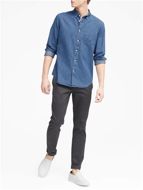 Slim Fit Chambray Shirt Banana Republic