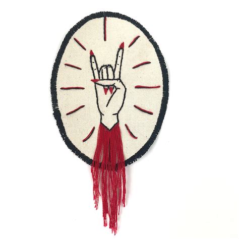 Fuck Off Rock On Embroidered Patches Til It Bleeds Edition Sarah M Holm Art Clothing